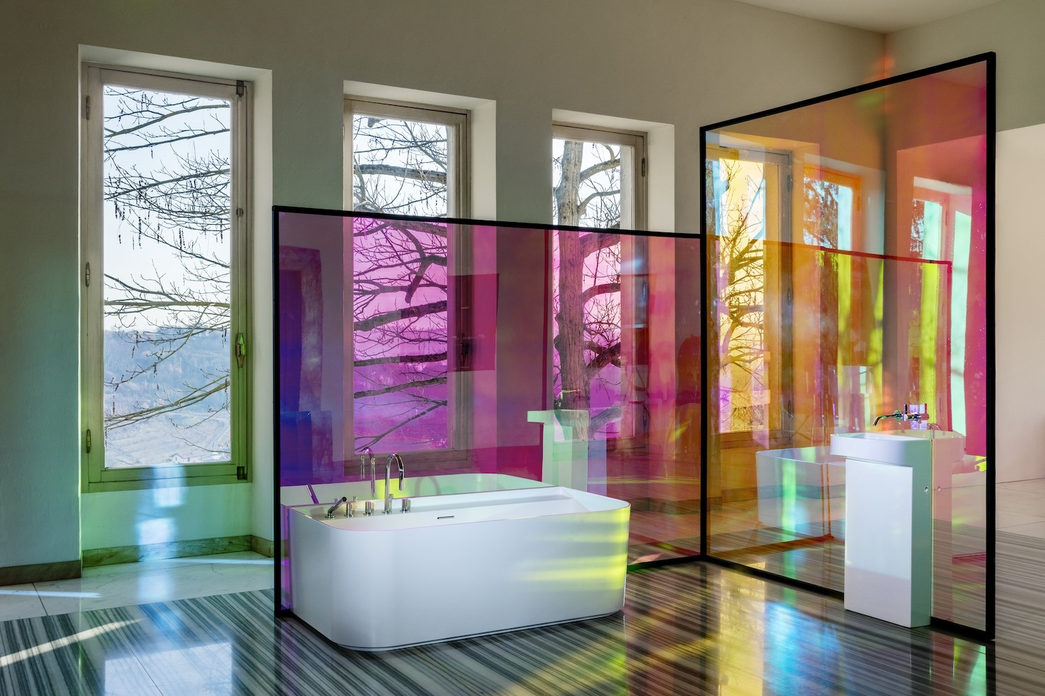 H8113410001121 Раковина, объединенная с пьедесталом, без места для установки смесителя, крепление к стене, включает керамическую крышку для сливного отверстия LAUFEN PRO - Вид №7