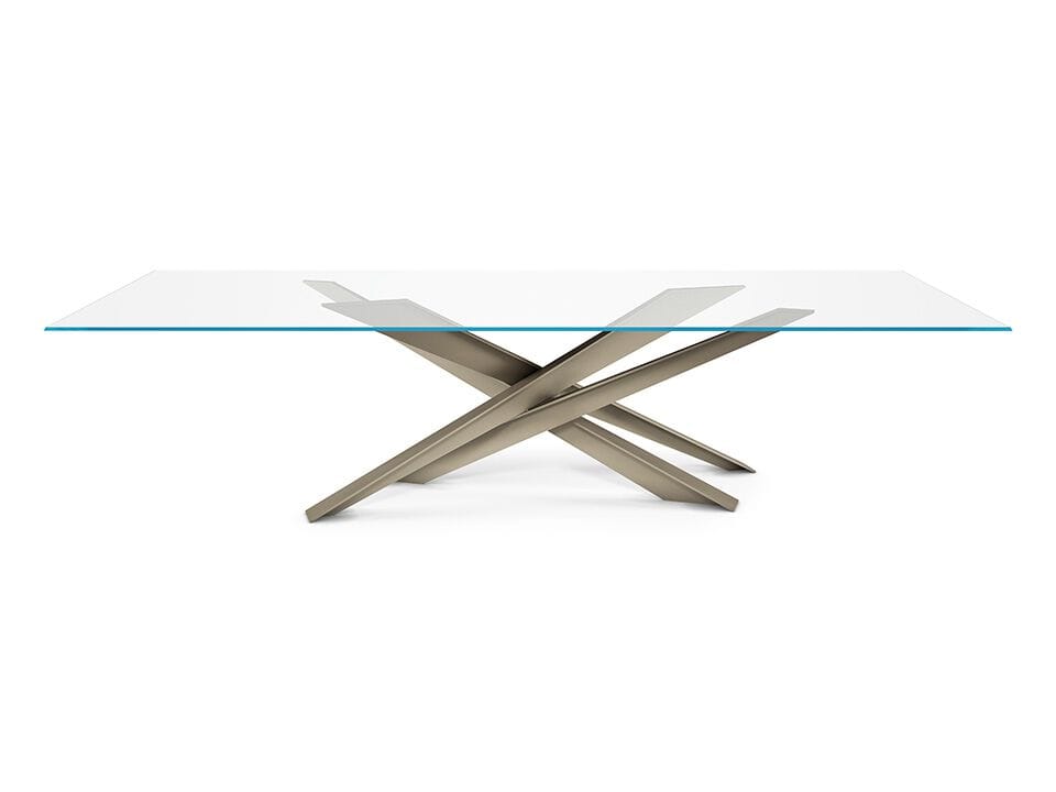 Прямоугольный стол из стали и хрусталя Cattelan italia LANCER ARCH-00063467