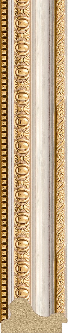 BY 3980 Зеркало в багетной раме - золотые бусы на серебре 60 mm EVOFORM Octagon - Вид №3