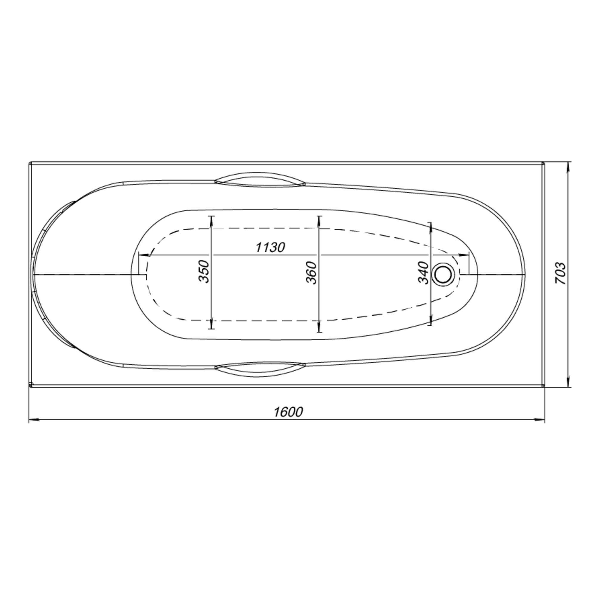 82404652 Ванна акрил 160x70 см Bliss Santreyd - Вид №3