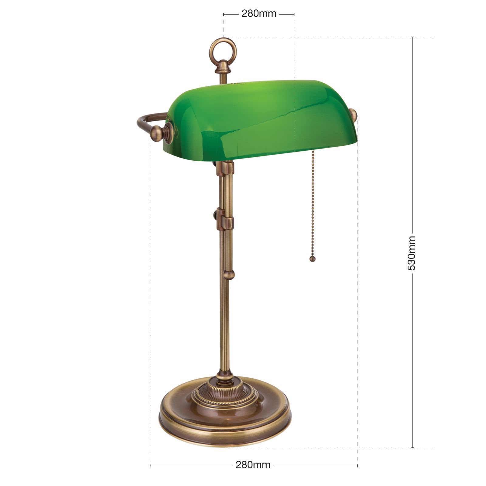 Регулируемая настольная лампа из латуни и стекла Orion Harvard ARCH-00011008 - Вид №25