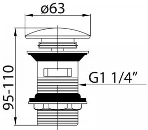 Донный клапан для накладных раковин с системой "Клик-клак" Cezares CZR-SAT1-01 ARTICOLI VARI - Вид №1