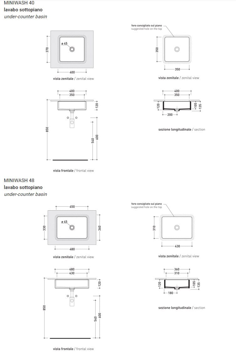 Керамическая раковина для раковины Ceramica Flaminia Monowash Miniwash Fly ARCH-00048261 - Вид №1