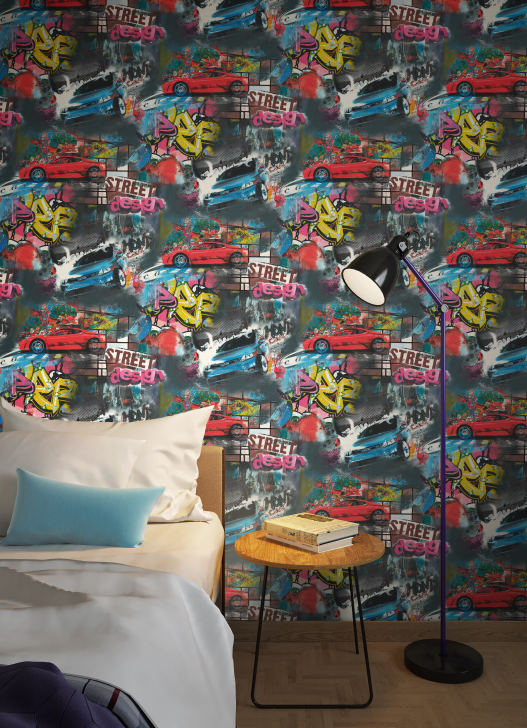 ПАЛИТРА Обои флизелиновые «Машины» дизайнерские для детской и гостиной 82046887 Drive STLM-0018338 - Вид №2