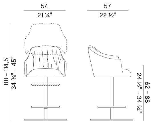 Регулируемая высота табурета с подлокотниками Potocco ARCH-00062921 - Вид №3