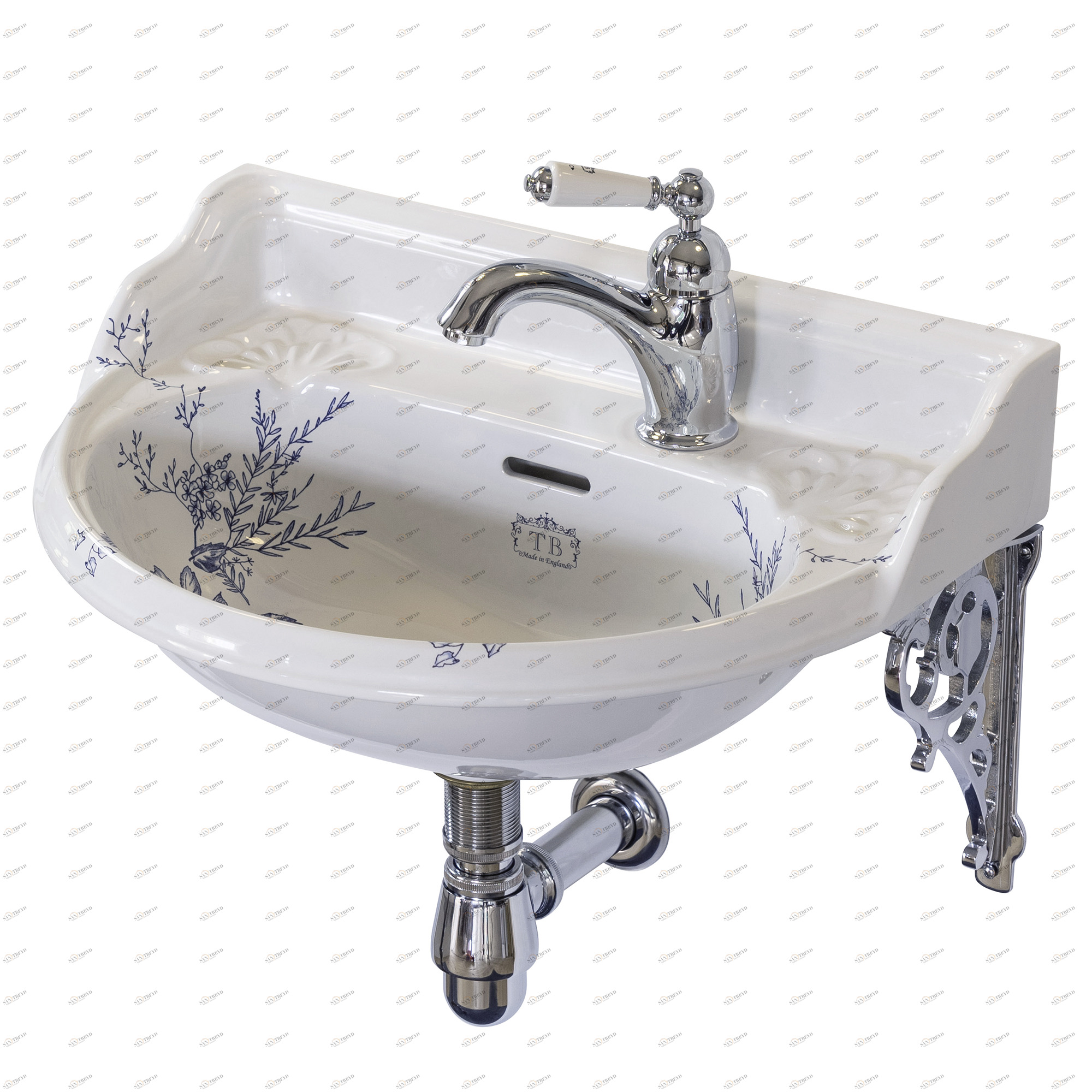 TB-SG-041 Подвесная раковина настенная овальная Traditional Bathrooms  белая 