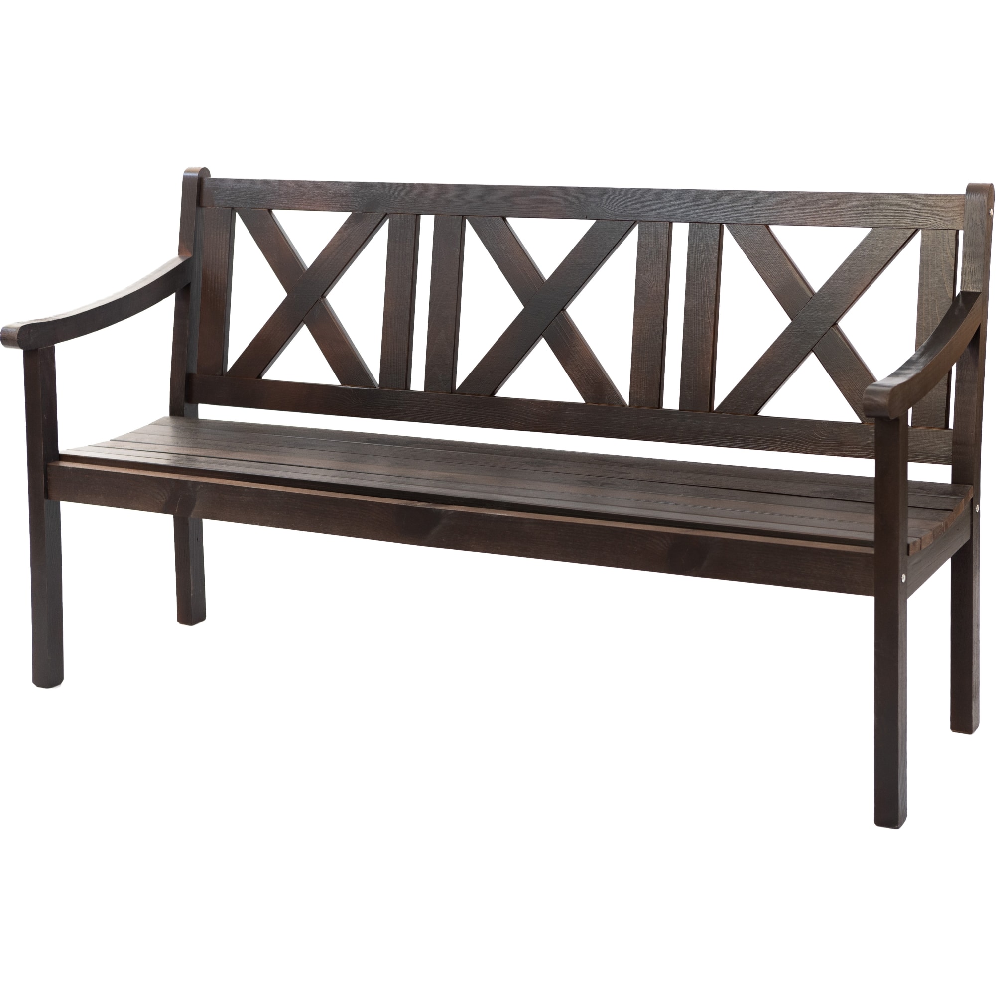 82577216 Скамья садовая Копенгаген 161х63х86 см дерево коричневая Santreyd 