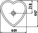 TP149-00SI00E-0000 Раковина TP149.4 сердце ЧЕРНАЯ Creavit  - Вид №4