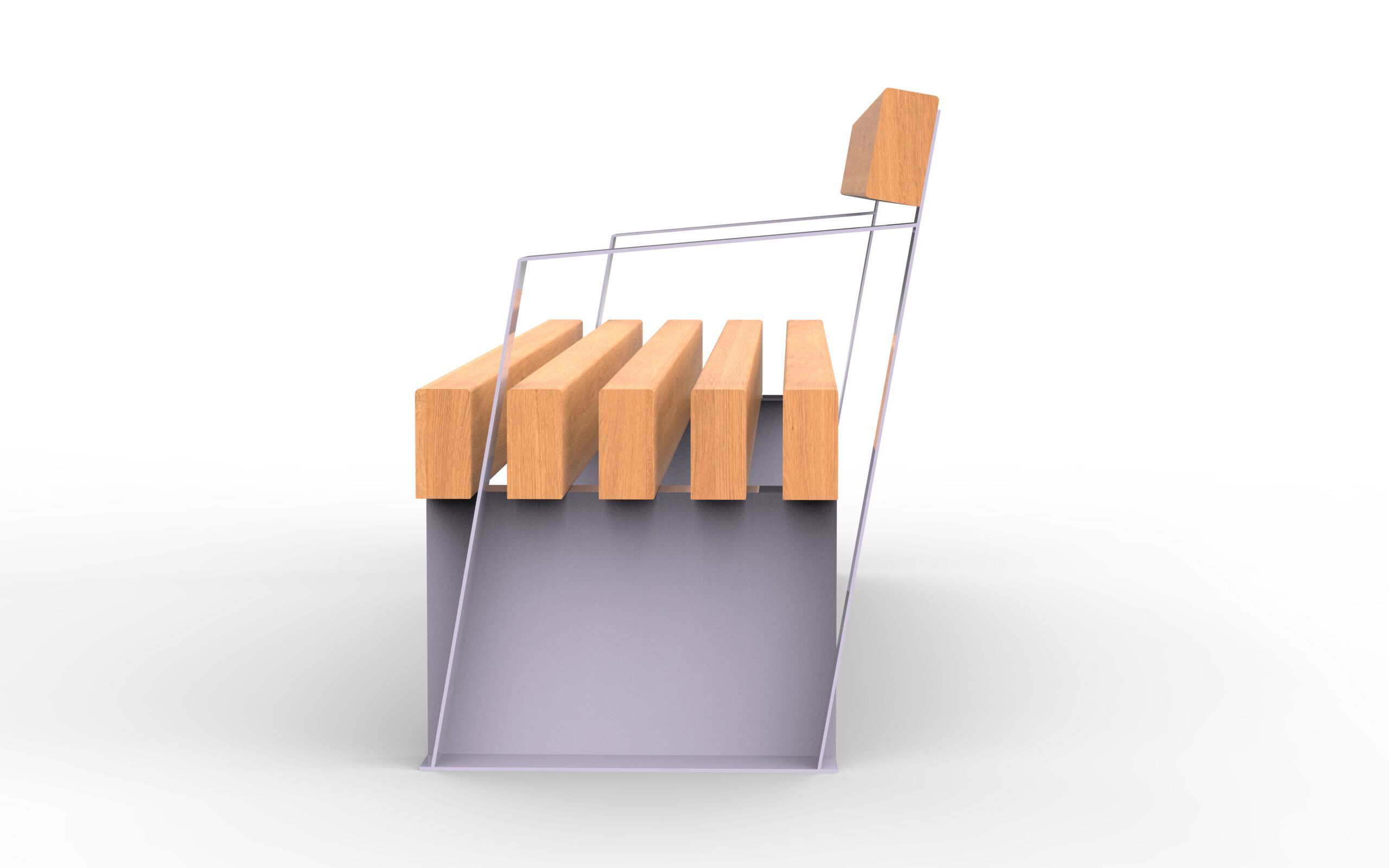 Стальная и деревянная скамья со спинкой и подлокотниками CITYSì FASSA ARCH-00075846 - Вид №1