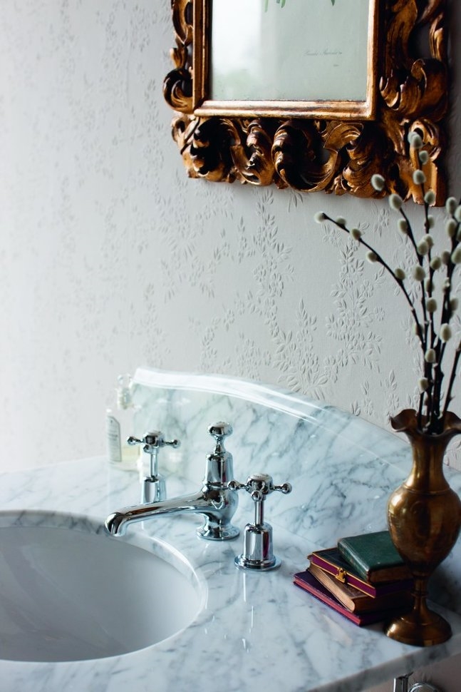 Смеситель для раковины на 3 отверстия с донным клапаном [CL12]  Burlington T14-QT, T1  - Вид №2