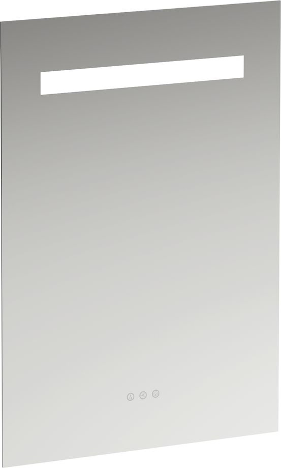 H4476239501441 Зеркало, 550 мм, с встроенной горизонтальной LED подсветкой и естественным светом, три сенсорных выключателя (вкл/выкл/затемнение/изменение цветовой температуры 2700–6000 K), алюминиевый каркас, IP44 LAUFEN PRO
