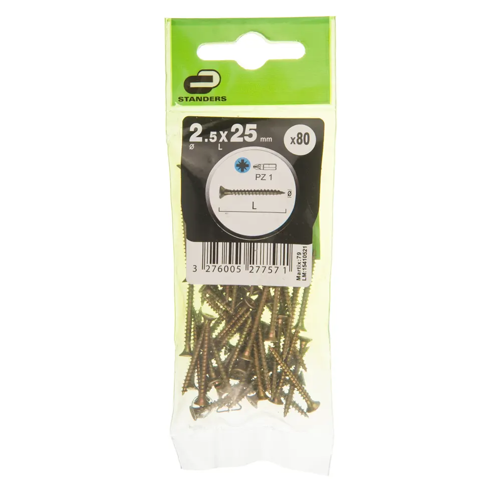 Саморезы универсальные Standers 2.5х25 мм цвет жёлтый 80 шт. 15410521 STLM-2156029  - Вид №1