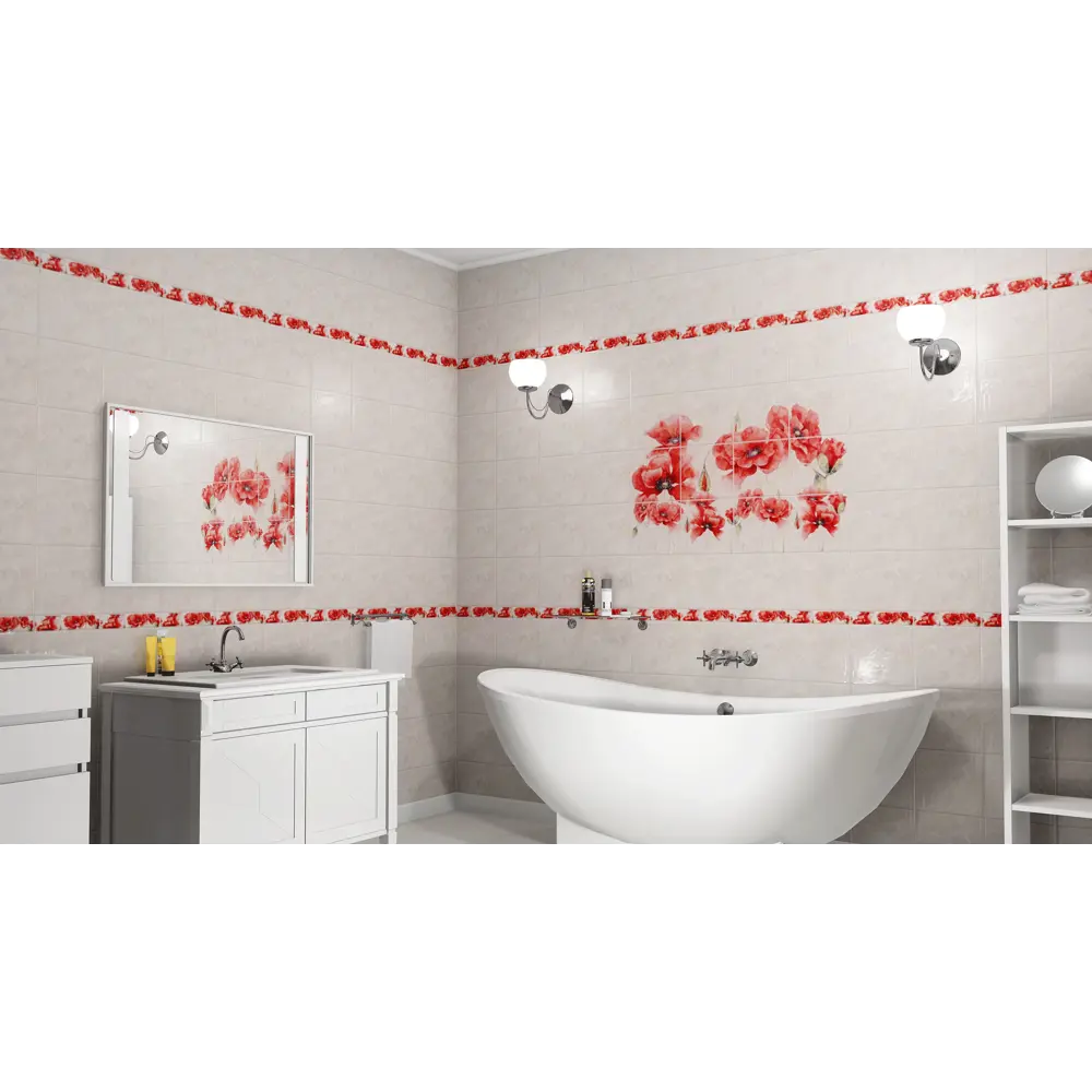 Комплект стеновых панелей ПВХ Маки 2700x250x8 мм 2.7 м² 4 шт 82572148 STLM-2075710 КРОНАПЛАСТ  - Вид №3