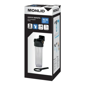 Корпус магистрального фильтра MONLID SL10 для ХВС 3/4" ВР полипропилен с картриджем