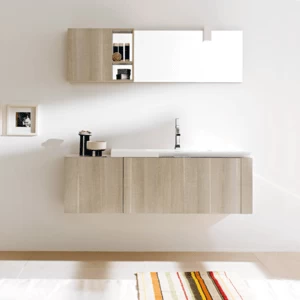 Комбинация ванной комнаты FLY103 в отделке COSMOS 108 Mineralmarmo /Tranché Sabbia MILLDUE FLY