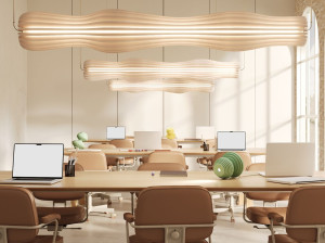 Акустическая подвесная лампа из полиэфирного волокна