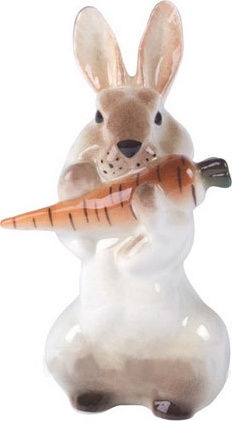 80376 Императорский фарфоровый завод Скульптура "Заяц с морковкой 3" Твёрдый фарфор 