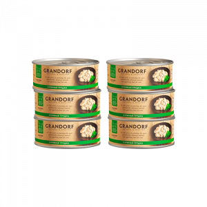 ПР0048718*6 Корм для кошек Куриная грудка конс. 70г (упаковка - 6 шт) GRANDORF