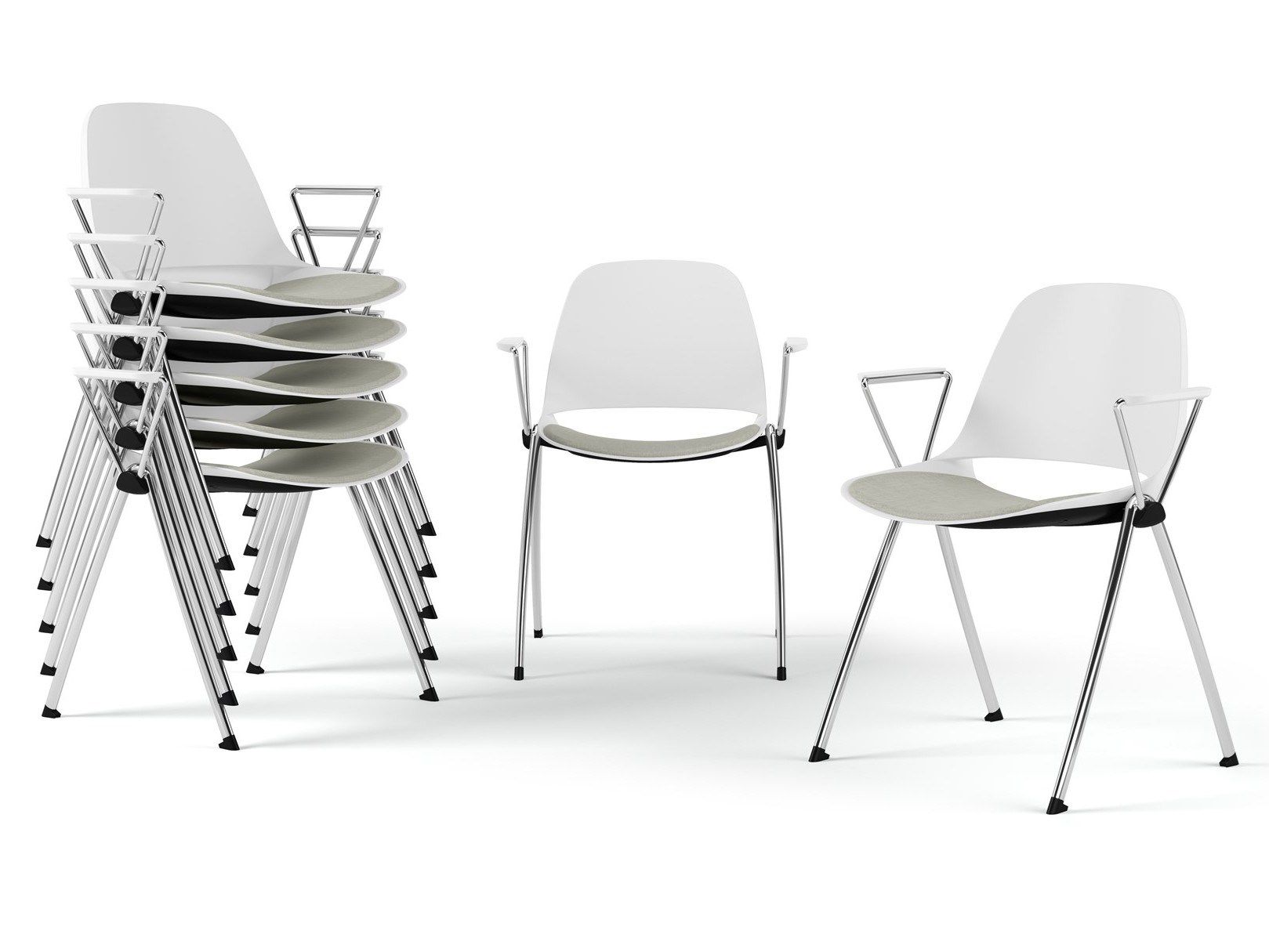 Штабелируемый стул с подлокотниками Diemmebi ARCH-00126405