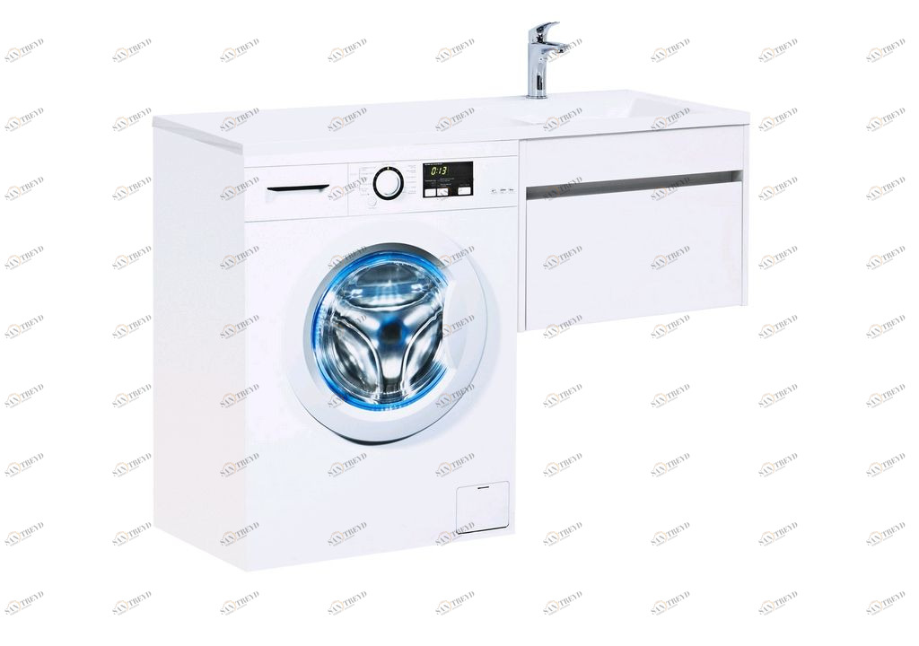 Тумба с раковиной Aquanet Токио 120 R белый (подвесная, 1 ящик) 0023691600235500