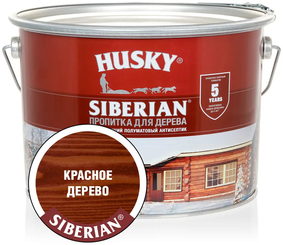 90286450 Антисептик HUSKY 28821 полуматовый красное дерево 9 л STLM-0855606