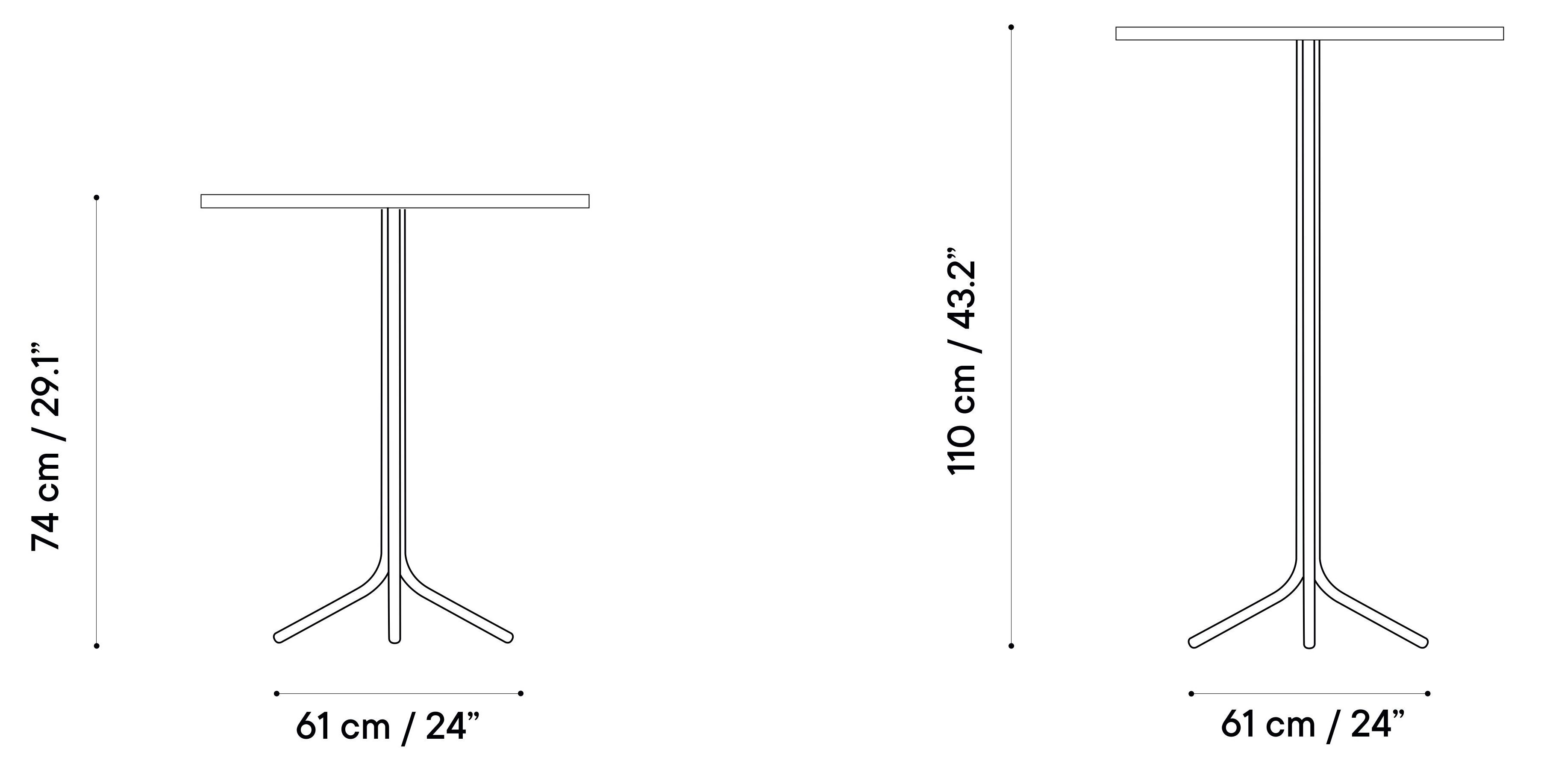 Высокий круглый садовый стол из оцинкованной стали iSimar ARCH-00025755 - Вид №2