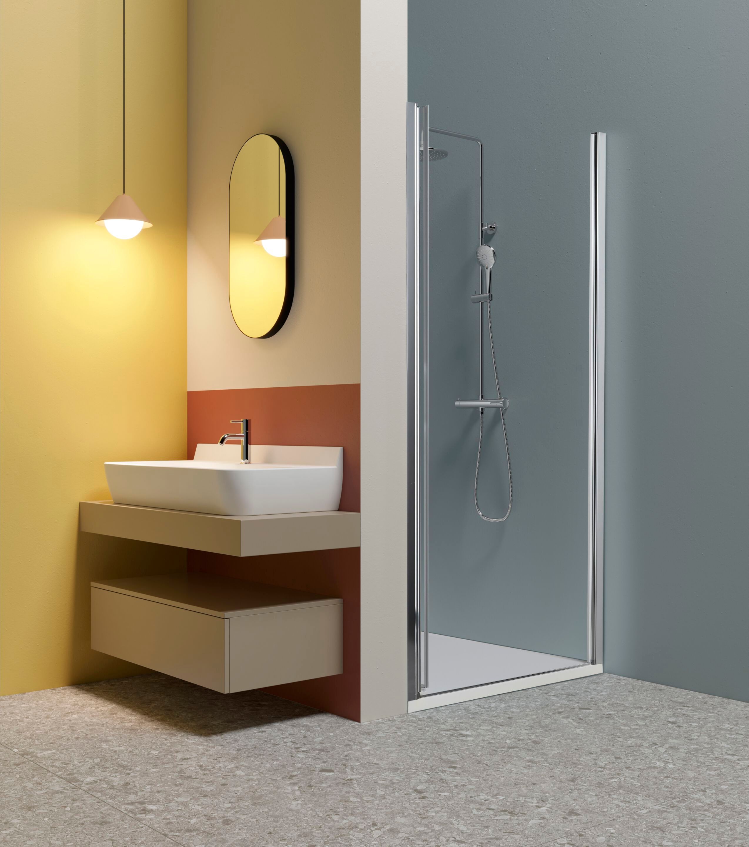 Алюминиевая и стеклянная душевая кабина с раздвижной дверью TAMANACO TPS35 ARCH-00116383 - Вид №2