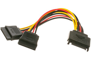 16206363 Кабель питания SATA 15pin /2x15pin, на 2 SATA устройства, 15см CC-SATAM2F-01 Cablexpert