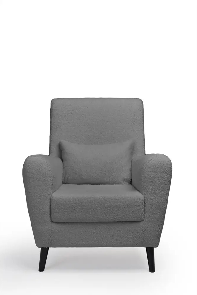 91423086 Кресло Либерти Lamb 75x90x70 см искусственный мех цвет серый STLM-1099482