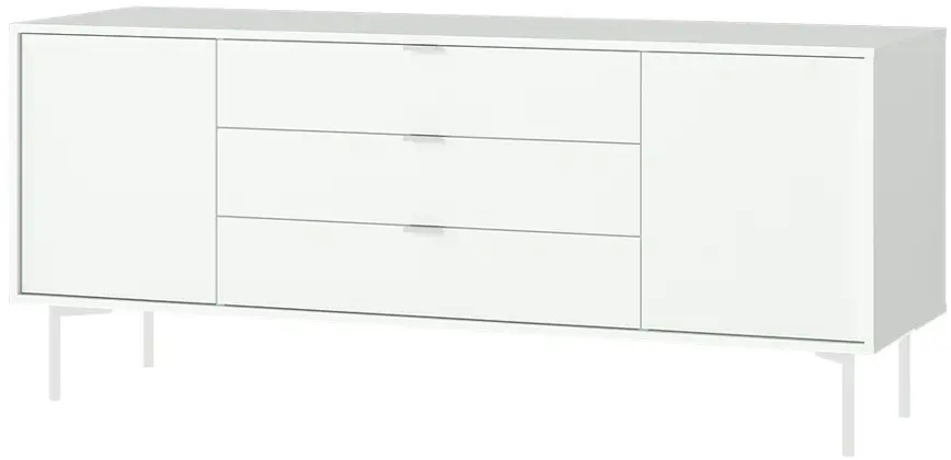 91313397 Тумба напольная Ellipse furniture Hub 2 ящика 202x51x53.2 см МДФ цвет белый STLM-1098765