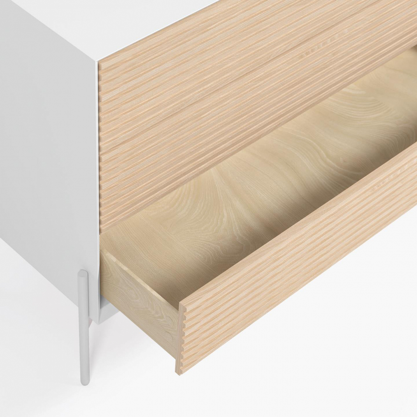 107632 Комод из ясеня с белым лаком 116 x 76 см La Forma Marielle 