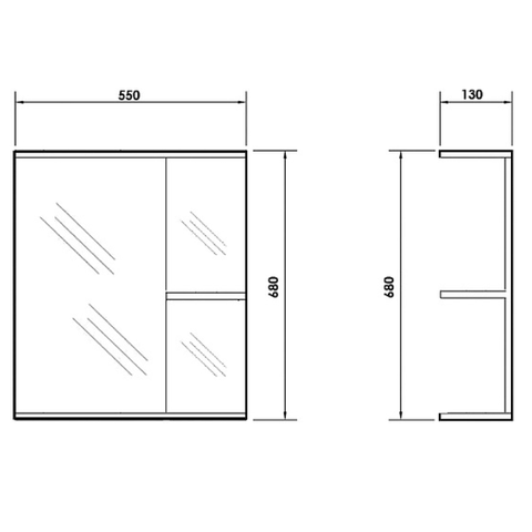 O-mebel зеркало универсальное с полочками Рио 56см Кокос ORANGE sun-id-1516831 - Вид №2