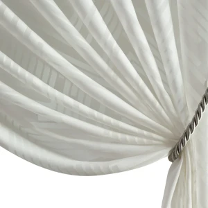 Тюль на ленте Геометрия 300x280 см цвет молочный