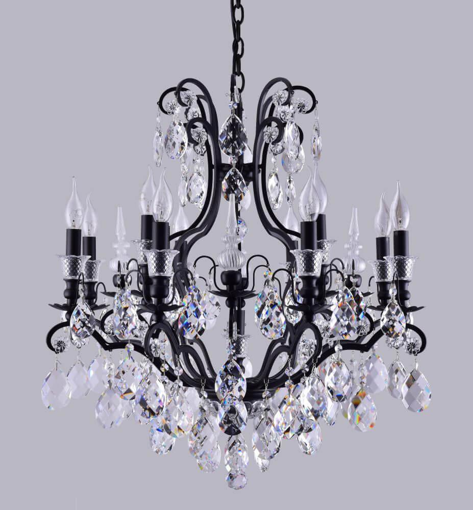 Подвесная люстра Crystal Lux Magnifico SP13 Black/Transparent CRYSTAL LUX ДИЗАЙНЕРСКИЕ, MAGNIFICO 00-3888420 Прозрачный;черный  - Вид №1
