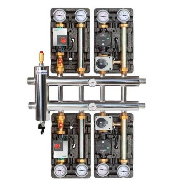 Купить Распределительный коллектор с гидрострелкой 120 кВт, 5 контуров Прокситерм GSK405 - Вид №4