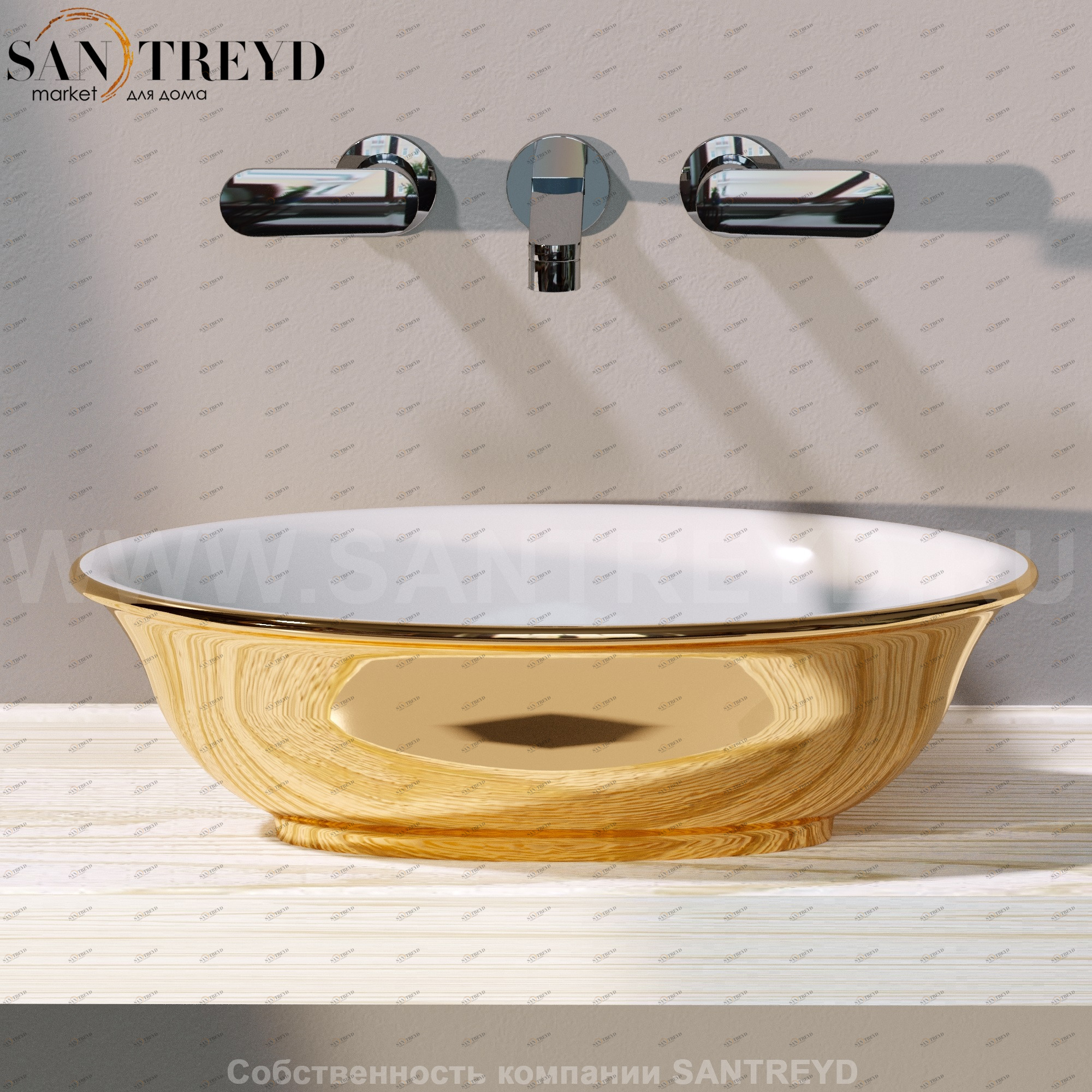 BL56LGOLD Накладная раковина на столешницу  овальная Ceramica Flaminia Boll