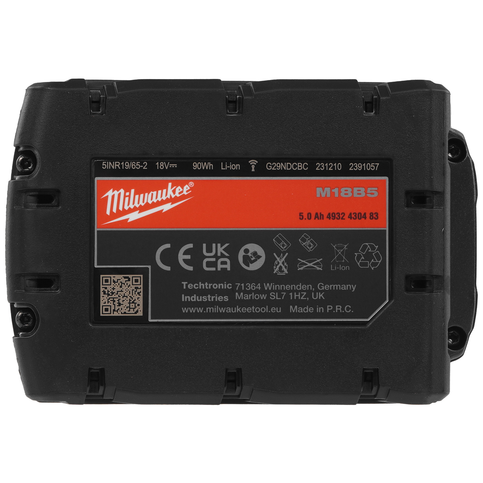 Аккумулятор Milwaukee 4932430483 5476109 STDN-0104508 - Вид №2