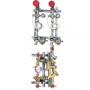 VT.NM.VF.15.MB.0 Квартирная станция для систем отопления и водоснабжения вертикального размещения Valtec 1,5/1,5 м куб./ч, M-BUS