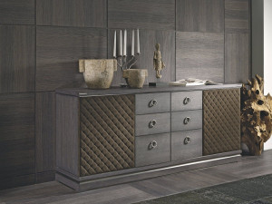 Шкаф из нубука с ящиками