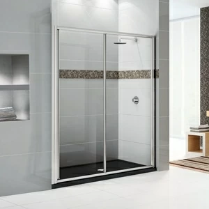 Novellini. Двери в нишу 138 см 2P с серебристым профилем STAR