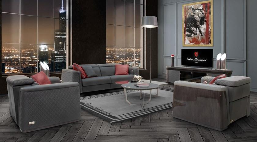 Tonino Lamborghini Casa Кожаный диван-кресло с шезлонгом Park avenue sun-id-1408168 - Вид №3