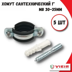 91925501 Хомут сантехнический Vieir GK12-5 30-35 мм оцинкованная сталь 5 шт STLM-1453982