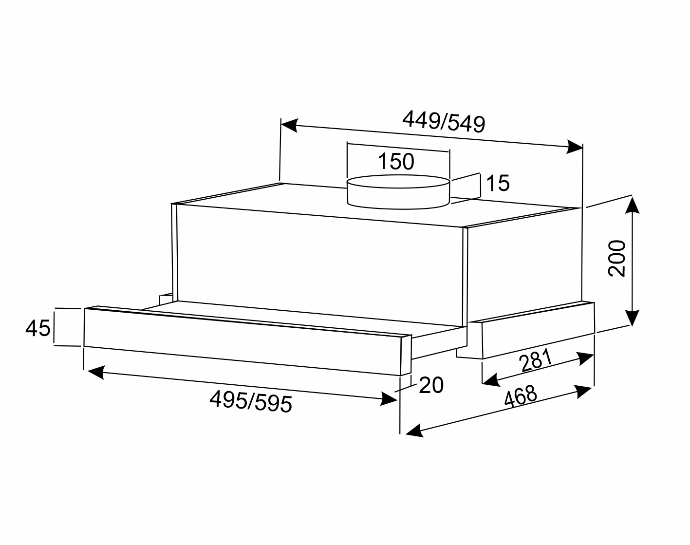 5352296 Вытяжка телескопическая EXITEQ EX-1075 белый/белый STDN-0097937 - Вид №7