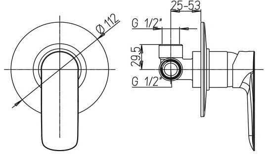 Paini Nove 09PZ690 смеситель для душа встраиваемый  - Вид №3