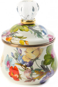 10654531 Mackenzie-Childs Сахарница с крышкой (белая) Flower Market Сталь