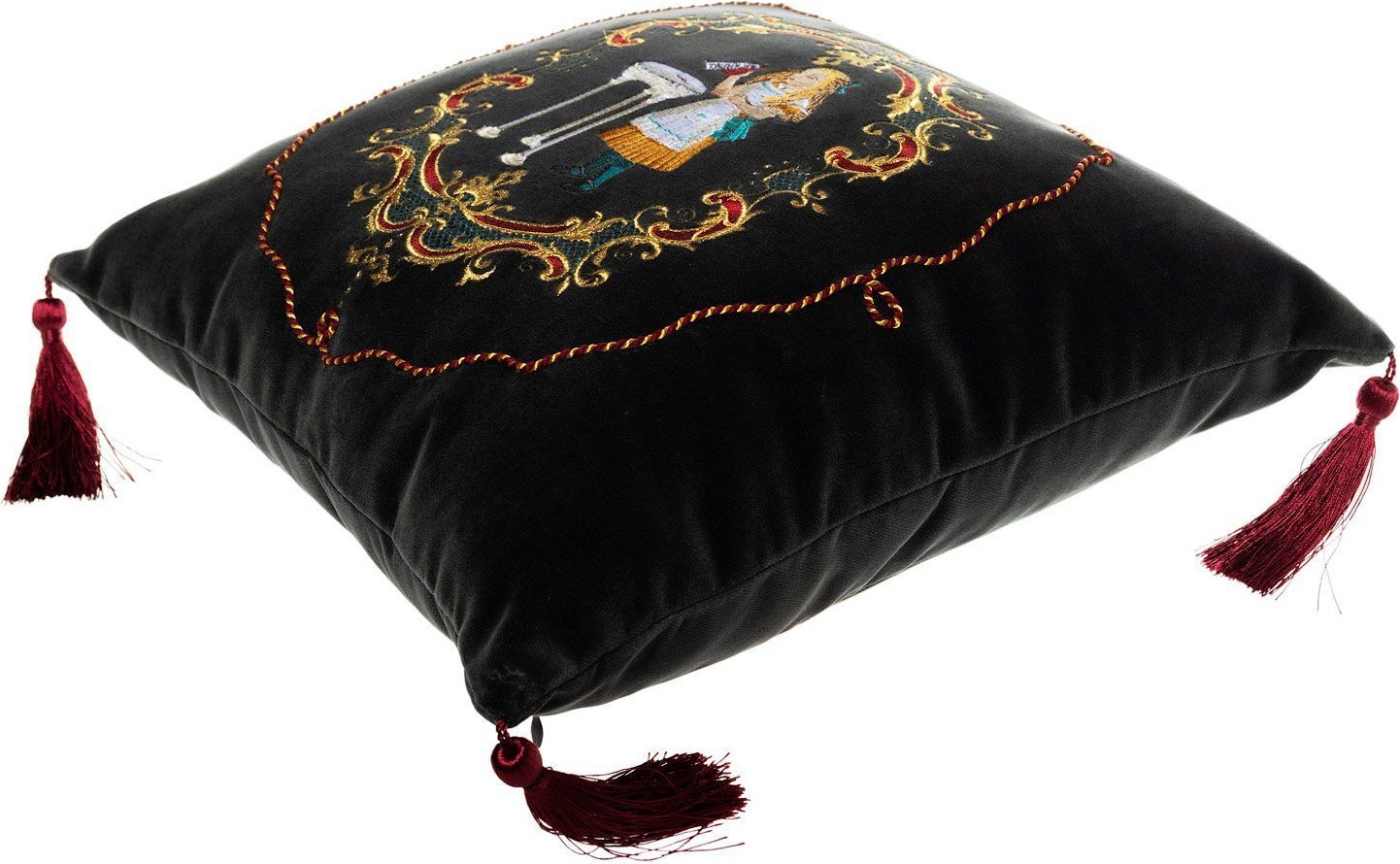 10659187 Торжокские золотошвеи Подушка диванная "В стране чудес" Рис. 2665 бархат серый Бархат 