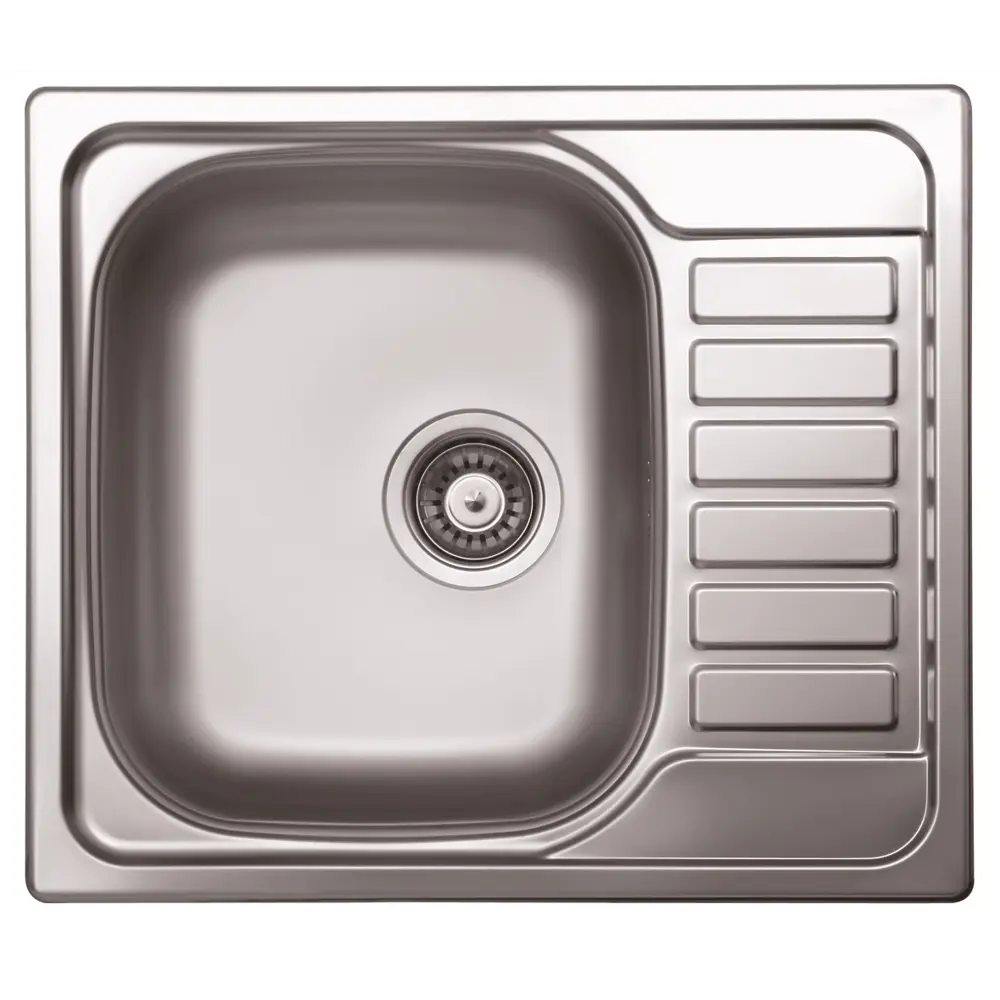 KROMRUS ЕС-296 - Врезная мойка для кухни с расширенным крылом 58×50 см 89395239 Мойка врезная STLM-1529370