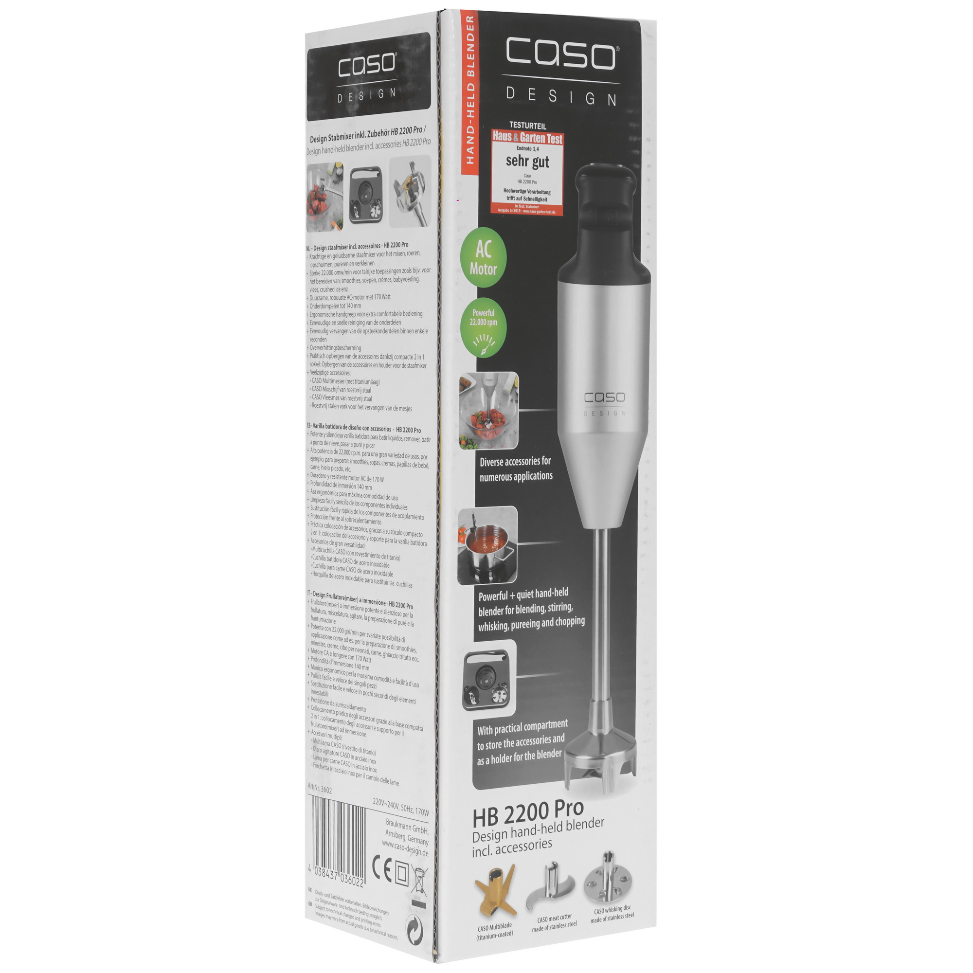 5354470 Блендер погружной CASO HB 2200 Pro серебристый STDN-0148072 - Вид №10
