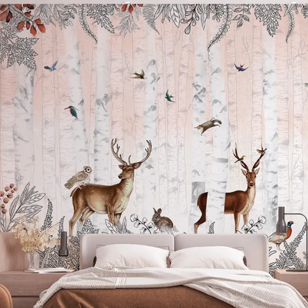 Фотообои В березовом лесу флизелиновые 400x270 см L13-570 FBRUSH 3D FLIZART STLM-2138701 - Вид №3