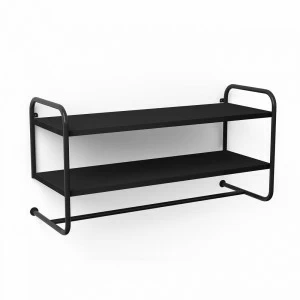 Вешалка настенная с полкой черная Bauhaus WOODI ДИЗАЙНЕРСКИЕ 00-3966319 Черный